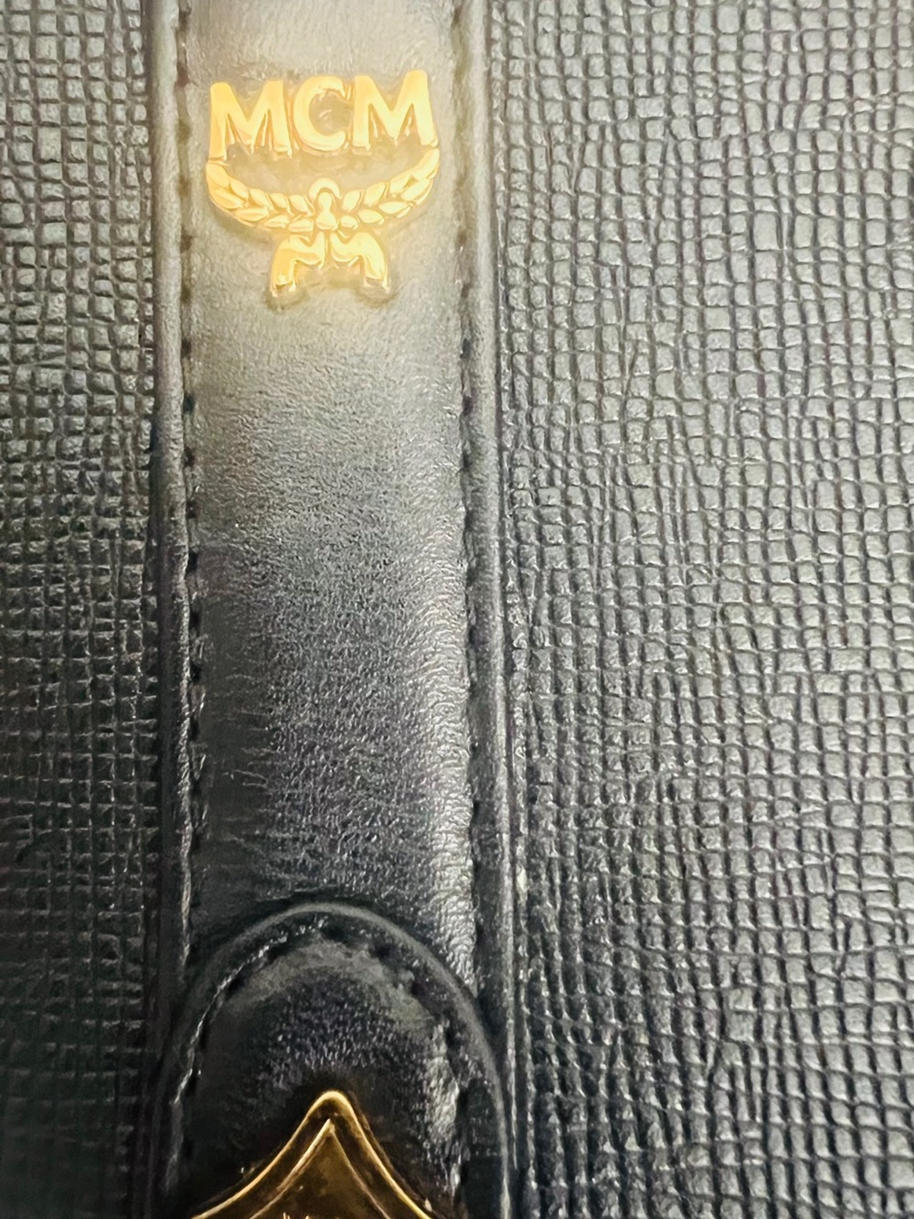 MCM Black Leather Tote with Gold Hardware - Picture 15 of 16